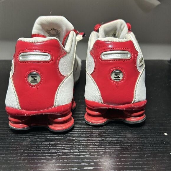 Nike Shox JX Sz 11 Leather White University Red Mens Running Sneakers 378341-110 - Picture 14 of 16